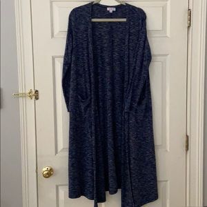 Lularoe Sarah duster cardigan, navy heather, M